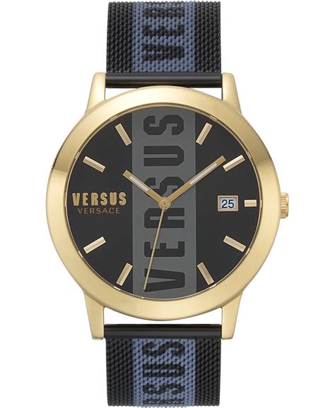 Versus by Versace Men's Barbès Black Stainless Steel Mesh